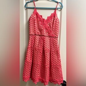 Adelyn Rae Coral Lace Casual Dress